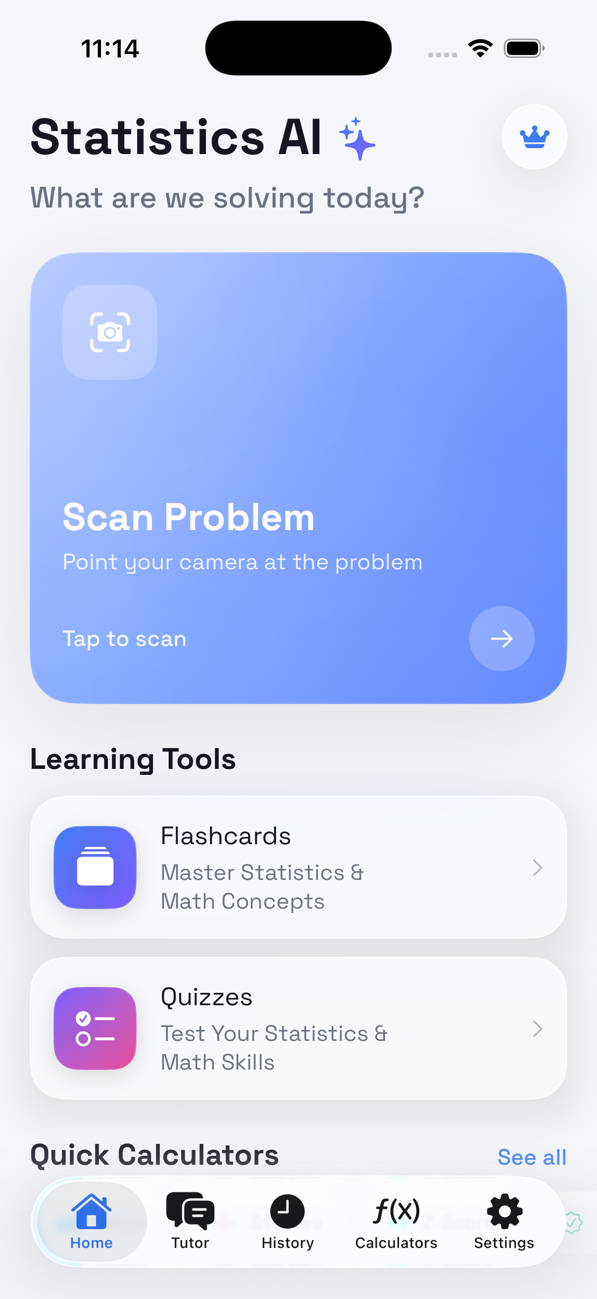 Physics Problem Solver Pro home screen in light mode